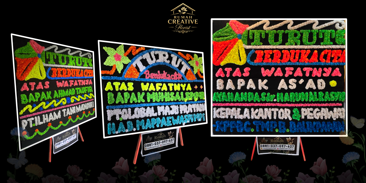 Papan bunga duka cita Rumah Creative Florist